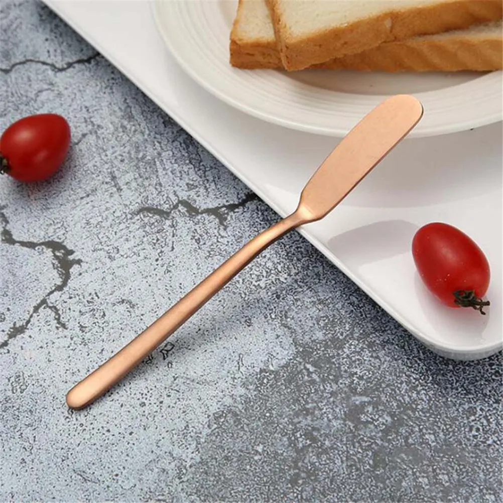 

1Pcs Gold Black Rose Gold Knives Stainless Steel Butter Knife Cheese Jam Dessert Crosses Cream Western Flatware Breakfast Tool
