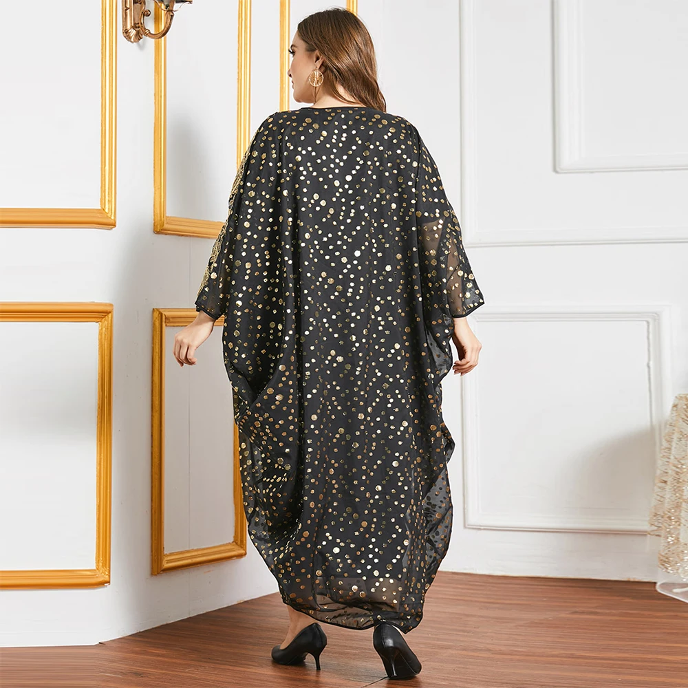 Рамадан скромный халат Дубай яркое платье элегантный рукав летучая мышь