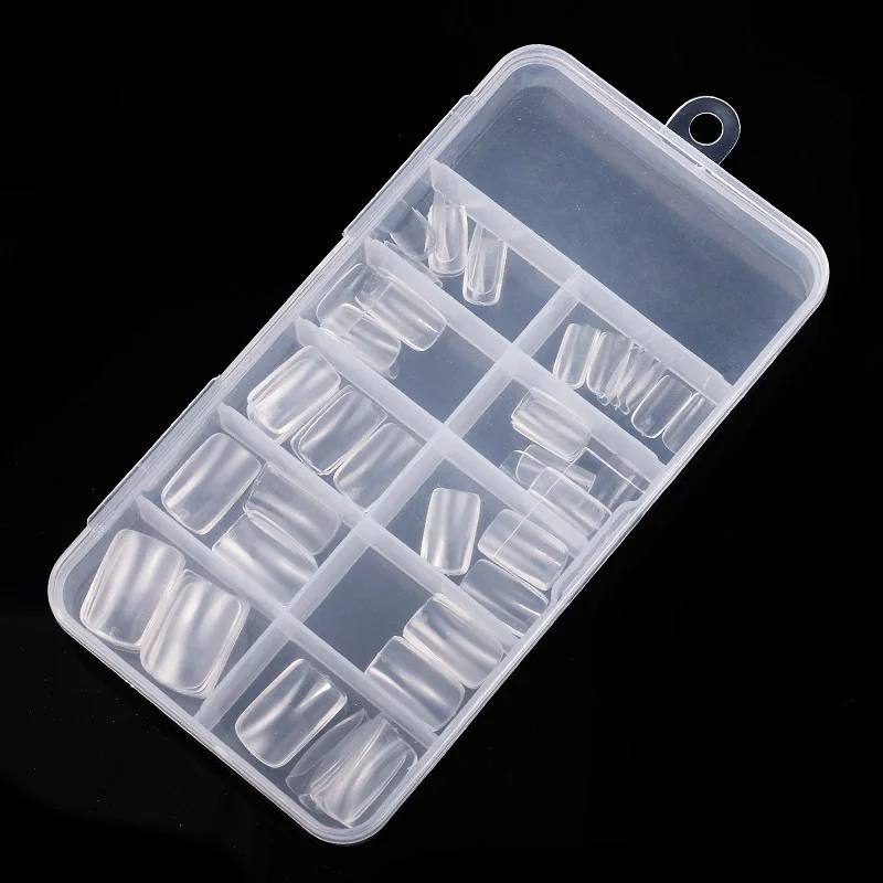 

100pcs/box Nails Tips Transparent Full Cover False French Fake Nail Art Artificial Acrylic Gel UV Manicure Design Set DIY Tool