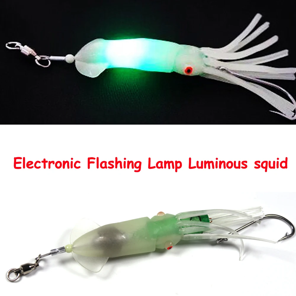 1 шт. электронный светодиодный мягкий кальмар приманка мигающий кальмарный джиг