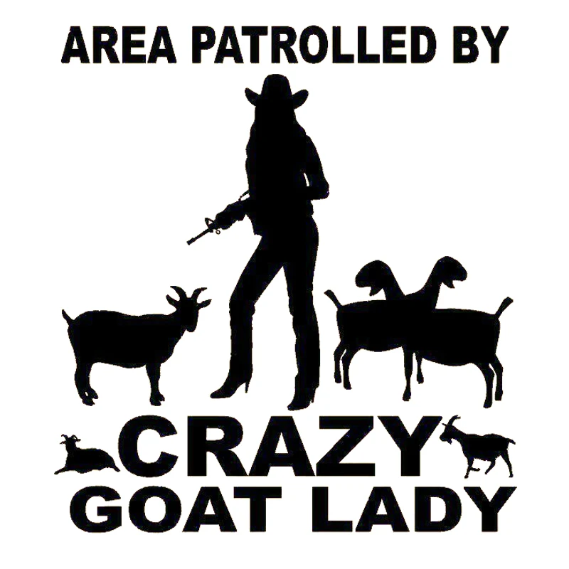 

Виниловые наклейки 16*14,6 см, патрулированные Крейзи козой леди, забавные индивидуальные наклейки, автомобильные аксессуары