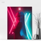 Картина на холсте Zero Two 002 DARLING In The FRANXX неоновые аниме плакаты Настенная картина фотографии для детской комнаты домашний декор