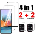 2 + 2 шт. закаленное стекло для объектива камеры, Защита экрана для Xiaomi Redmi Note 9 10 Pro 10S 10T 9AT 9C Mi 11T Poco X3 NFC M3, пленки