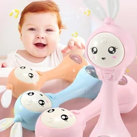 infant music flashing teether rattle mobiles toys cute rabbit hand bell newborn early educational baby toy 0 12 months speelgoed