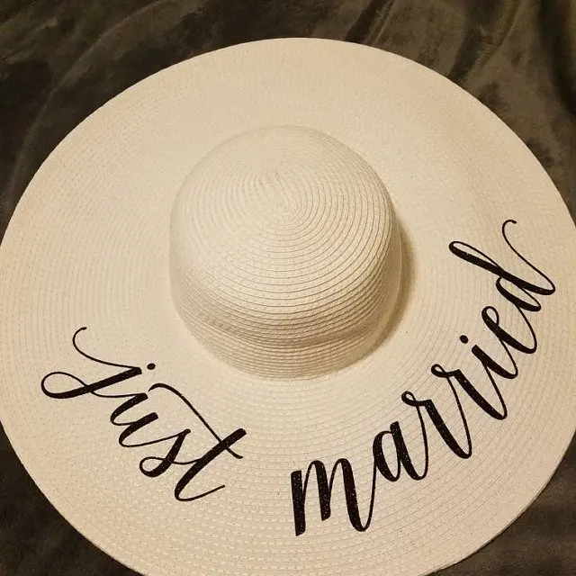 personalized beach wedding bride floppy Mrs Sequin Sun Hats Honeymoon bridesmaid maid of honor bridal shower party gifts favors | Дом и сад