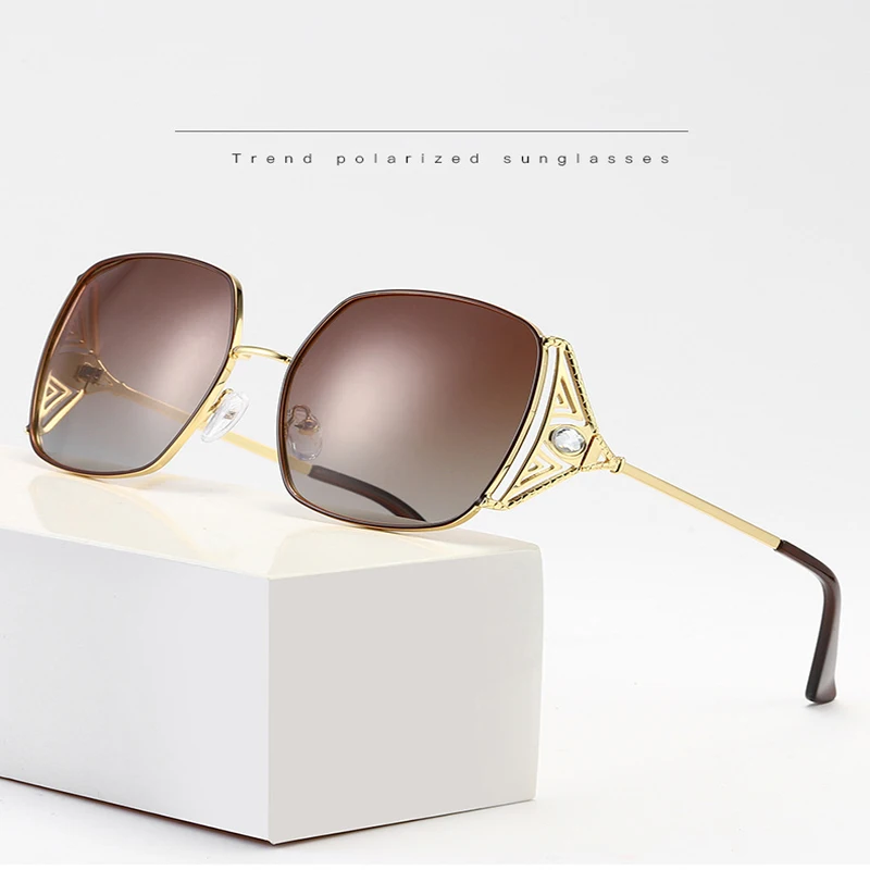 

Роскошные Большие Квадратные Солнцезащитные очки в стиле стимпанк с поляризованными бриллиантами