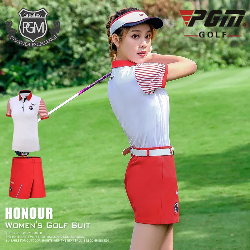 2019 Pgm рубашки для гольфа женские комплекты с юбкой Женская дышащая одежда