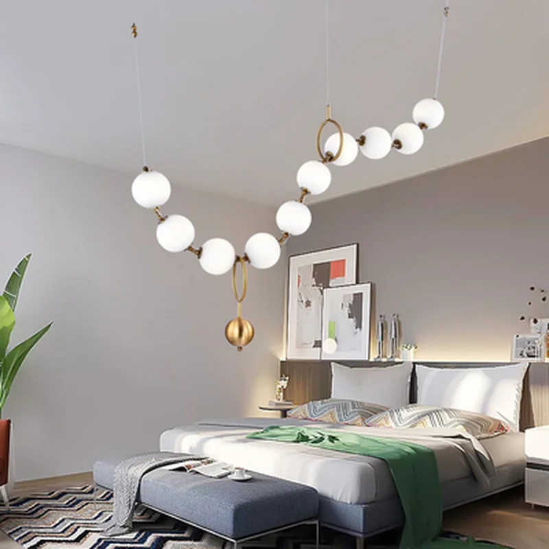 Современный светодиодный стеклянный абажур светильник подвесные светильники в