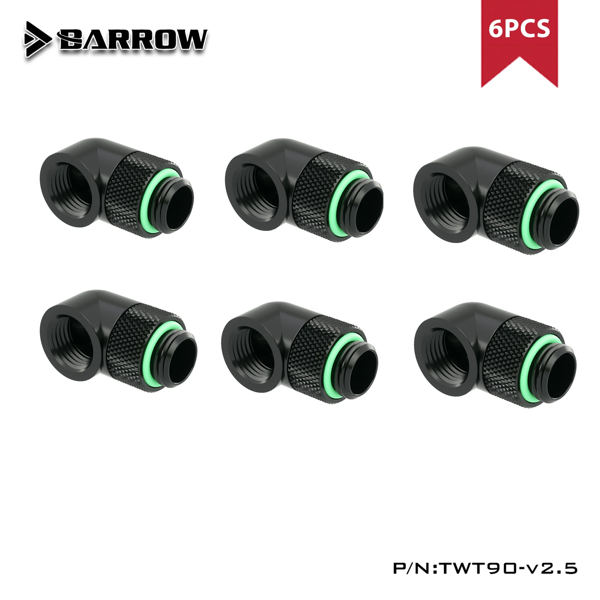 

BARROW 4pcs/6pcs G1/4'' thread 90 degree swivel adapter adaptor Rotate 90 degree water cooling adapter TWT90-v2.5