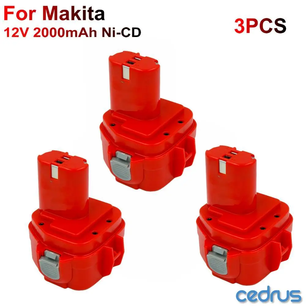 

3PCS PA12 Replacement Rechargeable Batteries 2000mAh Nicd for Makita 12V Battery 1220 1222 1234 1233 1235 Power Tool 6271D 6227D
