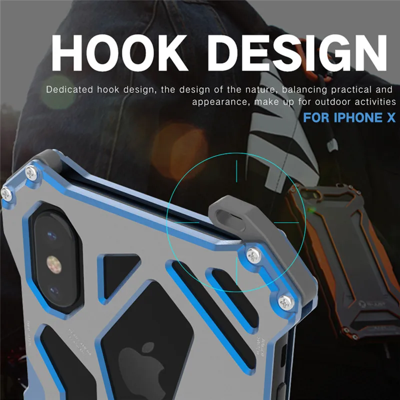 

Luxury Metal Armor Case For iPhone Xr Case Shockproof Aluminum Xs Max Cover Coque For iPhone 6 6S 7 8 Plus X Xs Xr Xs Max Funda