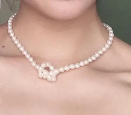 

New Favorite Pearl Jewelry 5-6mm Rice Pearl White Real Pearl Choker Necklace Chain Gold Clasp Natural Freshwater Women Jewelry