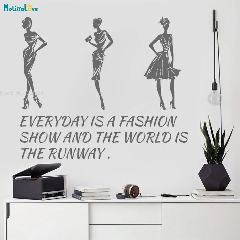 Fashion Quote Vinyl Wall Decal Woman Girl Beauty Salon Stickers Window Glass Removable Word Murals YT2565 | Дом и сад