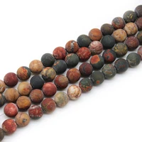 nature matte red picasso jaspers loose stone beads for jewelry making diy bracelet necklace pick size 15 strand 4681012mm