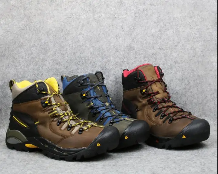 

Мужские походные ботинки, из воловьей кожи, со стальным носком, водонепроницаемые, для охоты, размера плюс