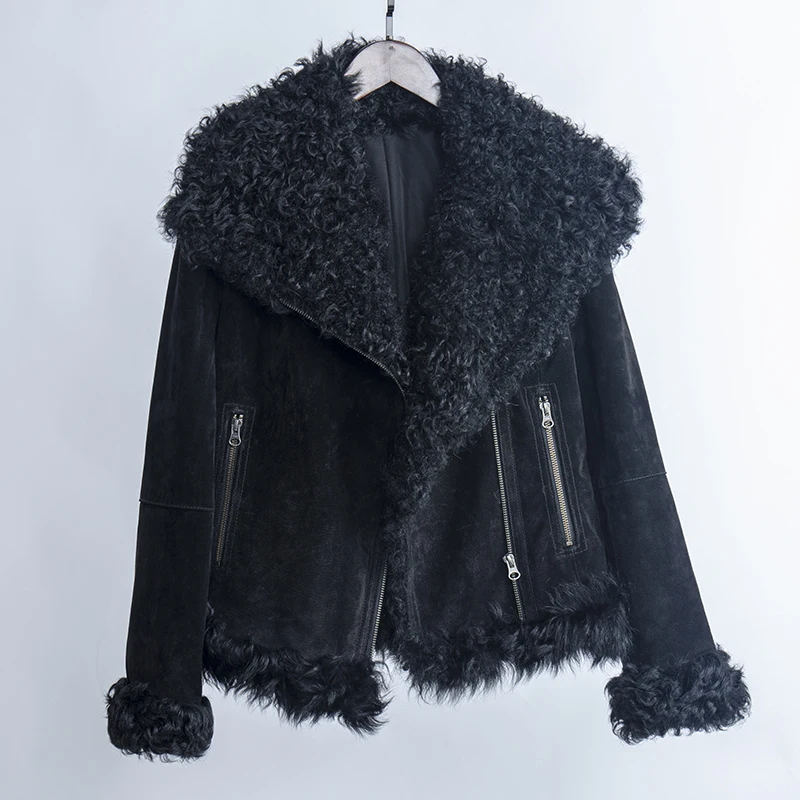 Куртка из натуральной кожи женские топы и блузки 2019 зимнее пальто большие