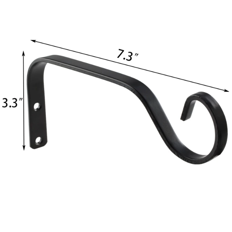 4 шт. 7 3 дюймов кованого железа крюк сад украшение цветочный горшок в деревенском