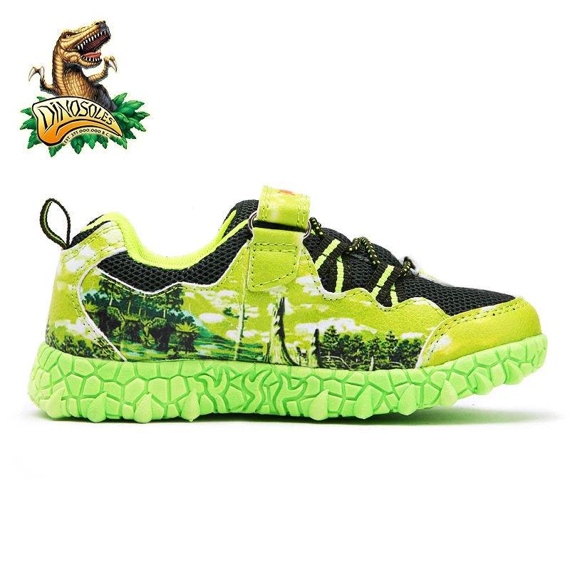 Dinoskulls Весенняя детская обувь для мальчиков 4 T Rex dinosaurkids теннисные светящиеся