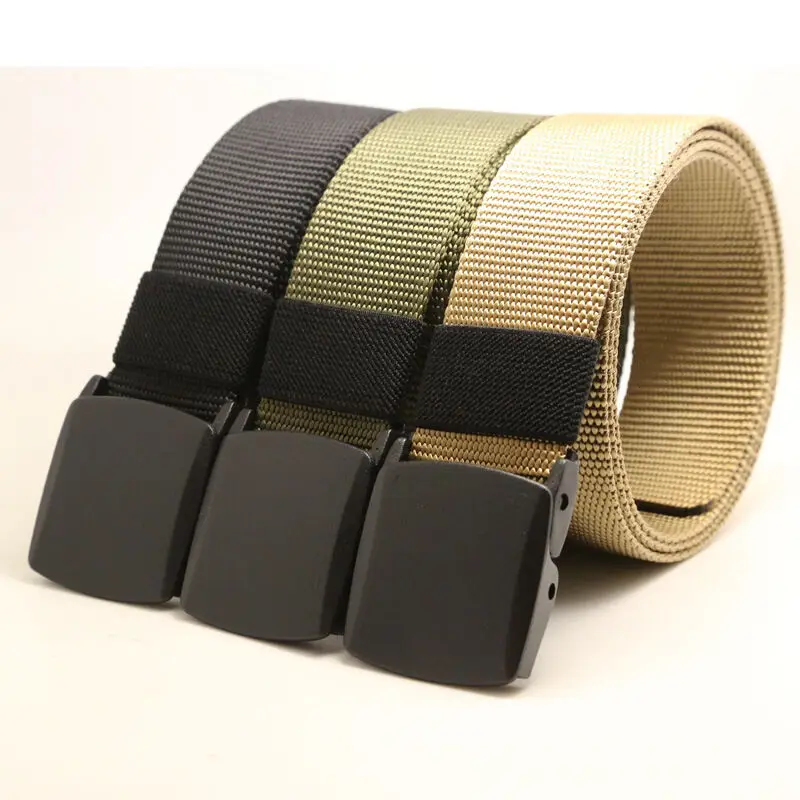 

Fashion Men's Belts Breathable Military Tactical Casual Waist Belt With Plastic Buckle Nylon Canvas Outdoor Casual belt