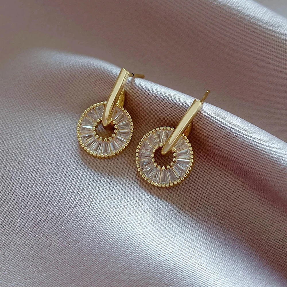 

Han The New Fashion 2021 Ms Set Auger Geometric Earrings, Temperament Elegant Luxury Jewelry Party Gifts Of Jewelry