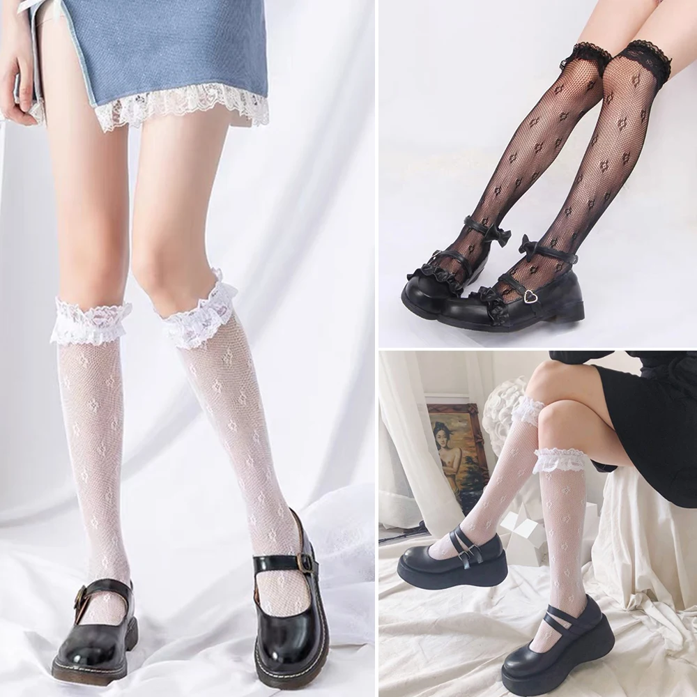 

Women Lolita JK Uniform Summer Lace Fishnet Stockings Stockings Sock