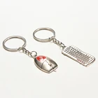 2 шт., металлический брелок для ключей с компьютерной мышью