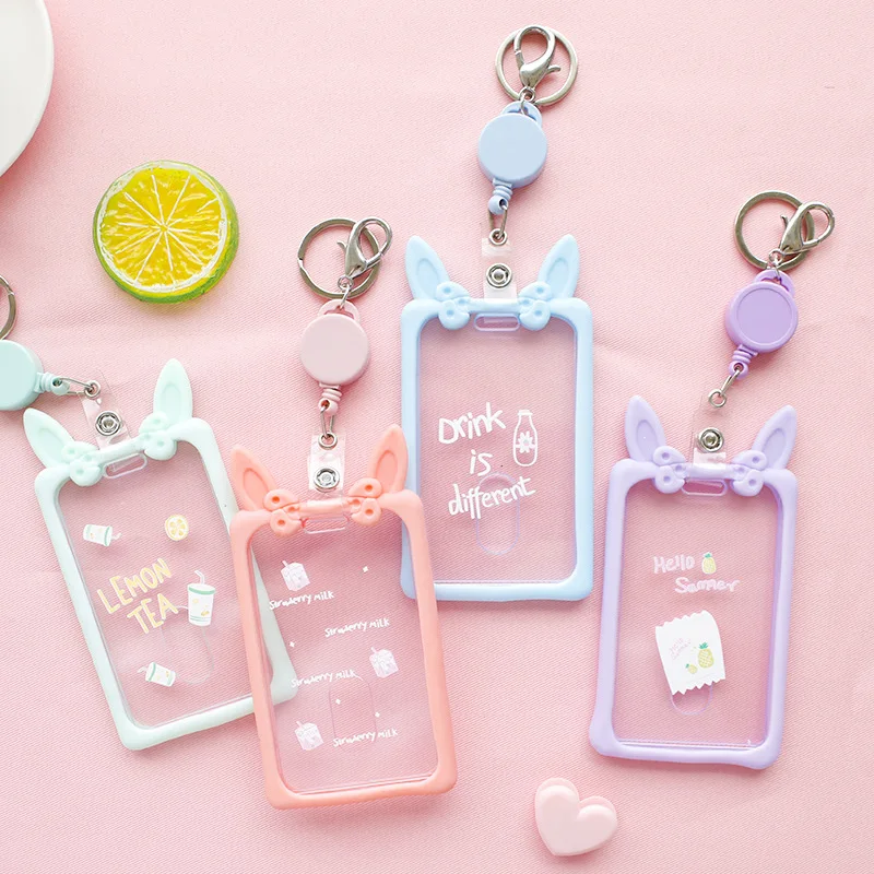 

Clear Card Holder Fashion Lanyard ID Badge Case Student Campus Card Holder Cute Girl Work Certificate Access Card Holder