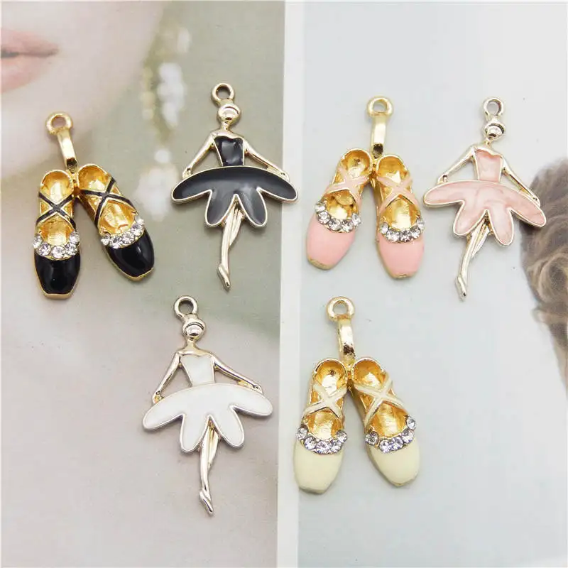 Julie Wang/6 шт. Обувь для танцев с эмалью Очаровательные балетки из цинкового сплава