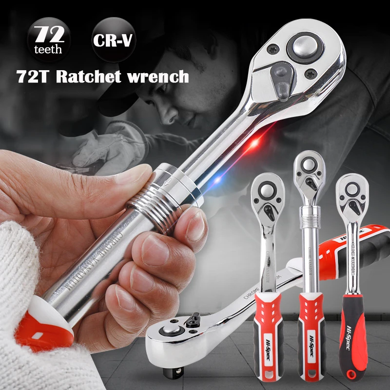 

72 Teeth 1/4" 3/8" 1/2" 1Pcs High Torque Crv Torque Wrench for Socket Quick Release Professional Hand Tools