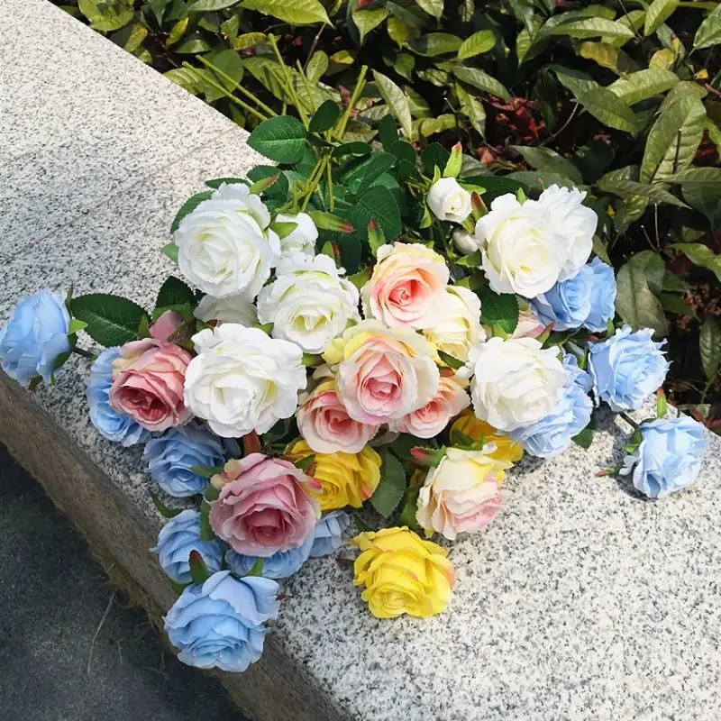 

1Pcs High-End Artificial Silk Flower Roses Valentine's Day Wedding Party Home Decoration