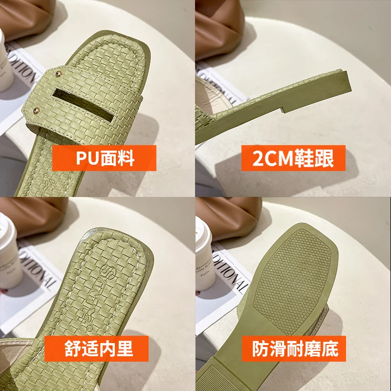 

Female Shoes Ladies' Slippers Luxury Slides Low 2021 Designer Flat Rubber Buckle Strap Fashion PU Shoes Woman 2021 Low Slippers