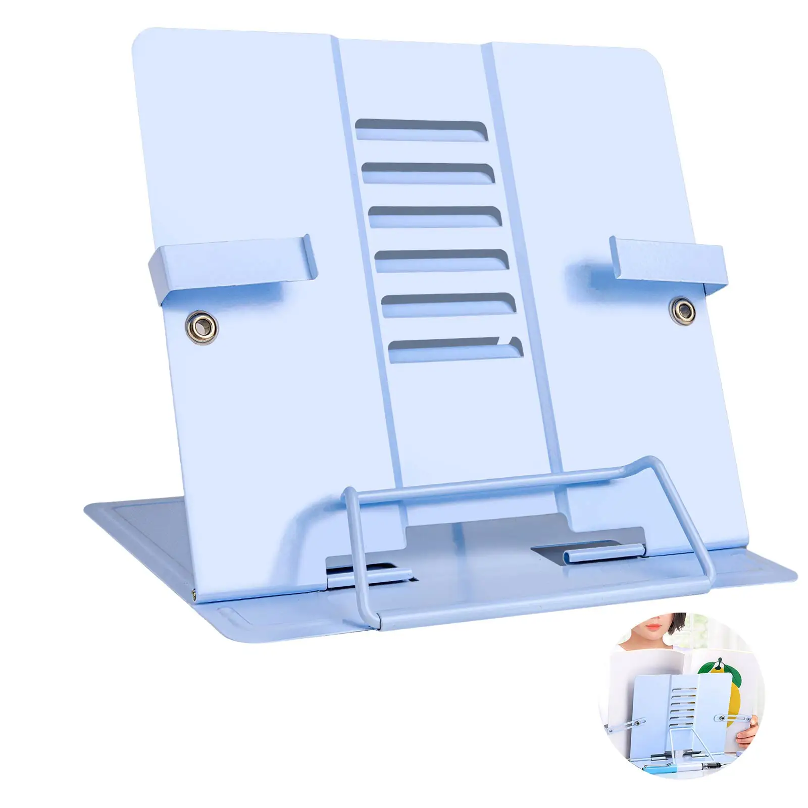 

2021 Adjustable Portable Metal Adjustable Reading Book Holder Support Document Shelf Bookstand Tablet Music Score Recipe Stand