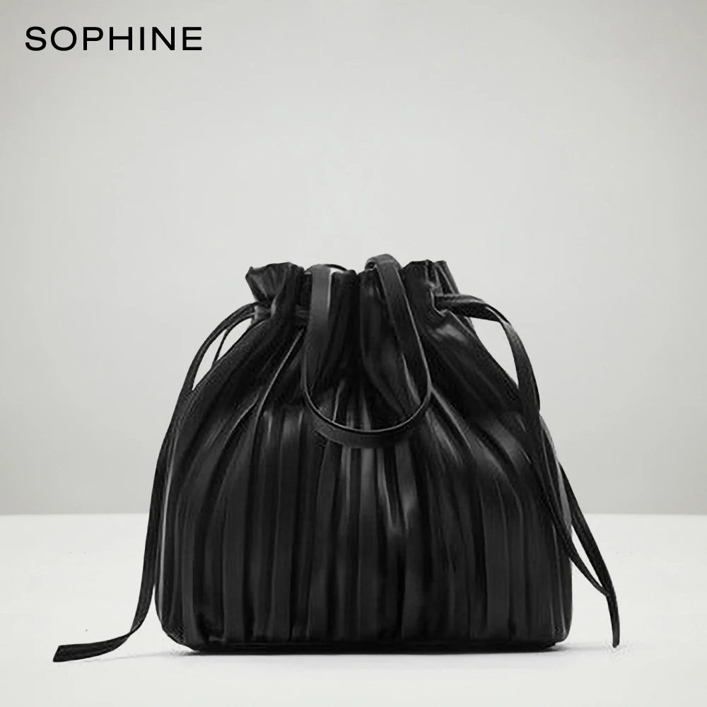 

Casual Fashion Style Striped Bucket Handbag Women Shoulder Bag