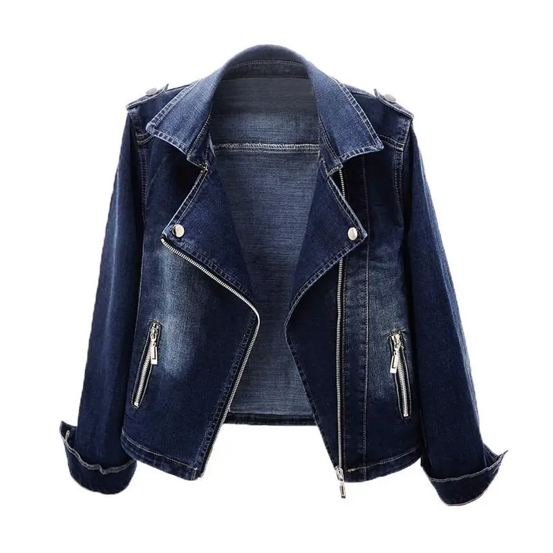 

Jackets Womens Short Denim Coat Top Suit Collar Casual Jacket Spring Autumn Vintage Slim Coats Streetwear Stylish Outwear Female