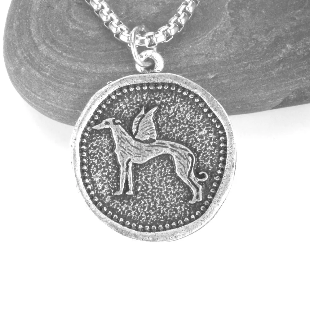 Greyhound ожерелье с подвеской в виде собаки ювелирные изделия для спасения серая