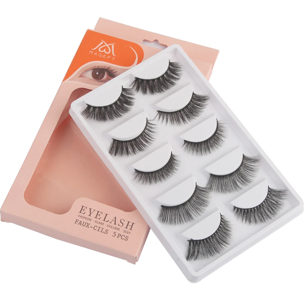 MAGEFY 5 пар 3D накладные ресницы грязный крест толстые натуральные Макияж Советы