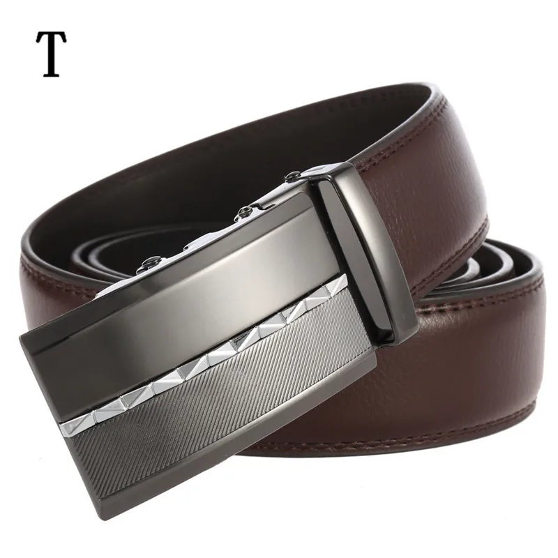 

Brown Automatic Buckle Belt Men Genuine Cow Leather Belts For Men Elegant Formal Belt ceinture homme luxe marque