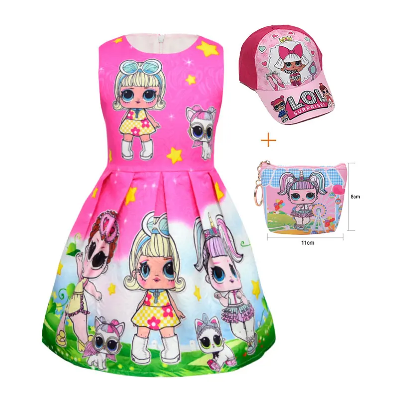 Забавное платье с рисунком куклы Сюрприз новое жаккардовое без рукавов для