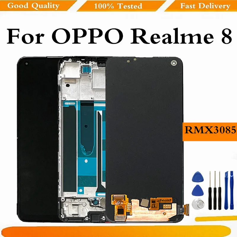 

For OPPO Realme 8 RMX3085 LCD Display Screen Touch Panel Digitizer For Realme 8 Realme8 Display Replacement