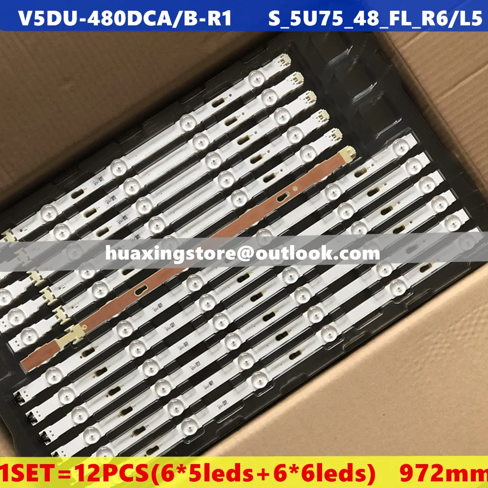 Новый комплект 12 шт. светодиодная подсветка полосы для Samsung UE48JU6060 V5DU 480DCA R1 480DCB BN96