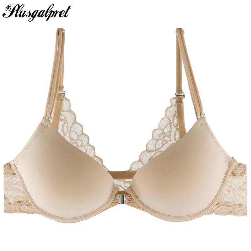 Plusgalpret Front Closed A B C Cup Seamless Brassiere Ladies Sexy Lingerie Bra For Women Underwear Lingerie BH Lightly Push Up