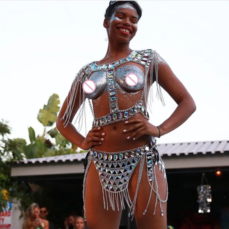 Ювелирные изделия в стиле бохо Стразы топ Пляжное бикини бижутерия для тела