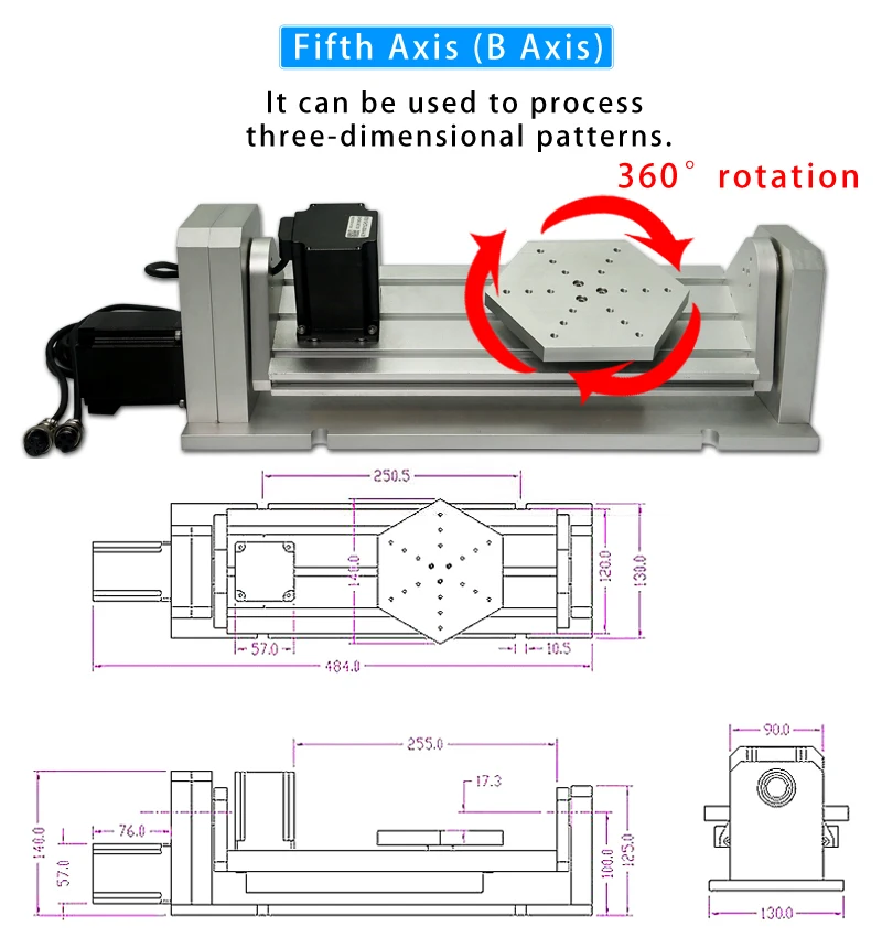 Промышленный CNC 3040 5-осевой вертикальный гравировальный станок 2.2KW VFD шпинделя