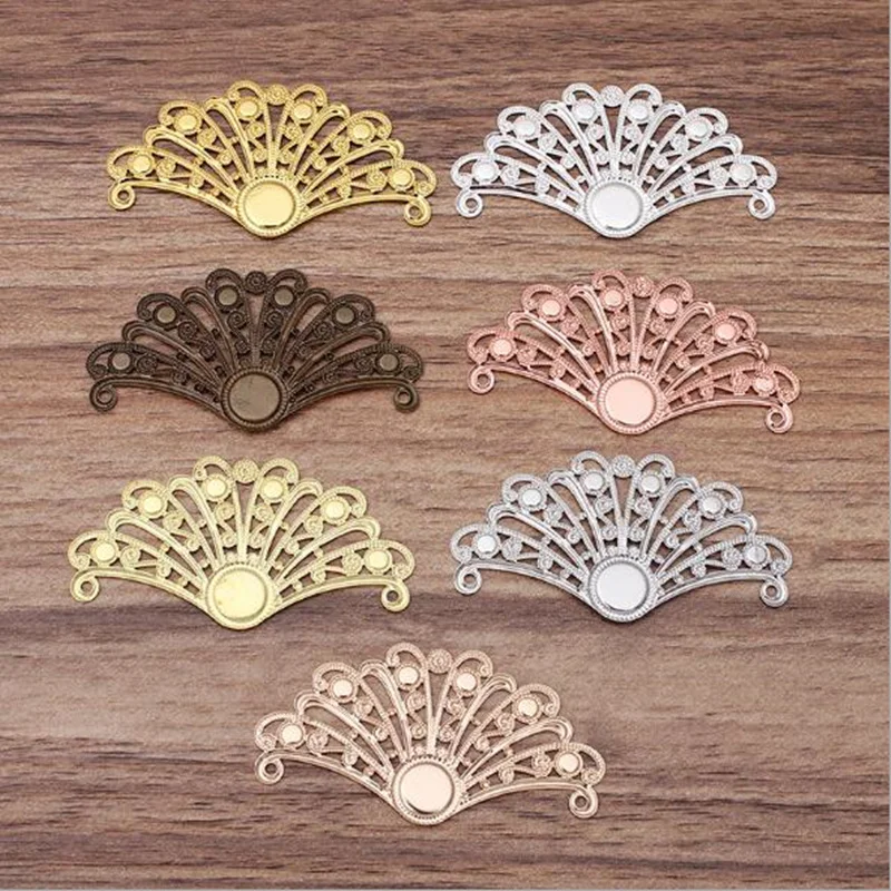 

10pcs 29x55mm Hollow Fan-shaped Pendant Charms Filigree High Quality Connector For Diy Hand Made Jewelry Accessories Wholesale
