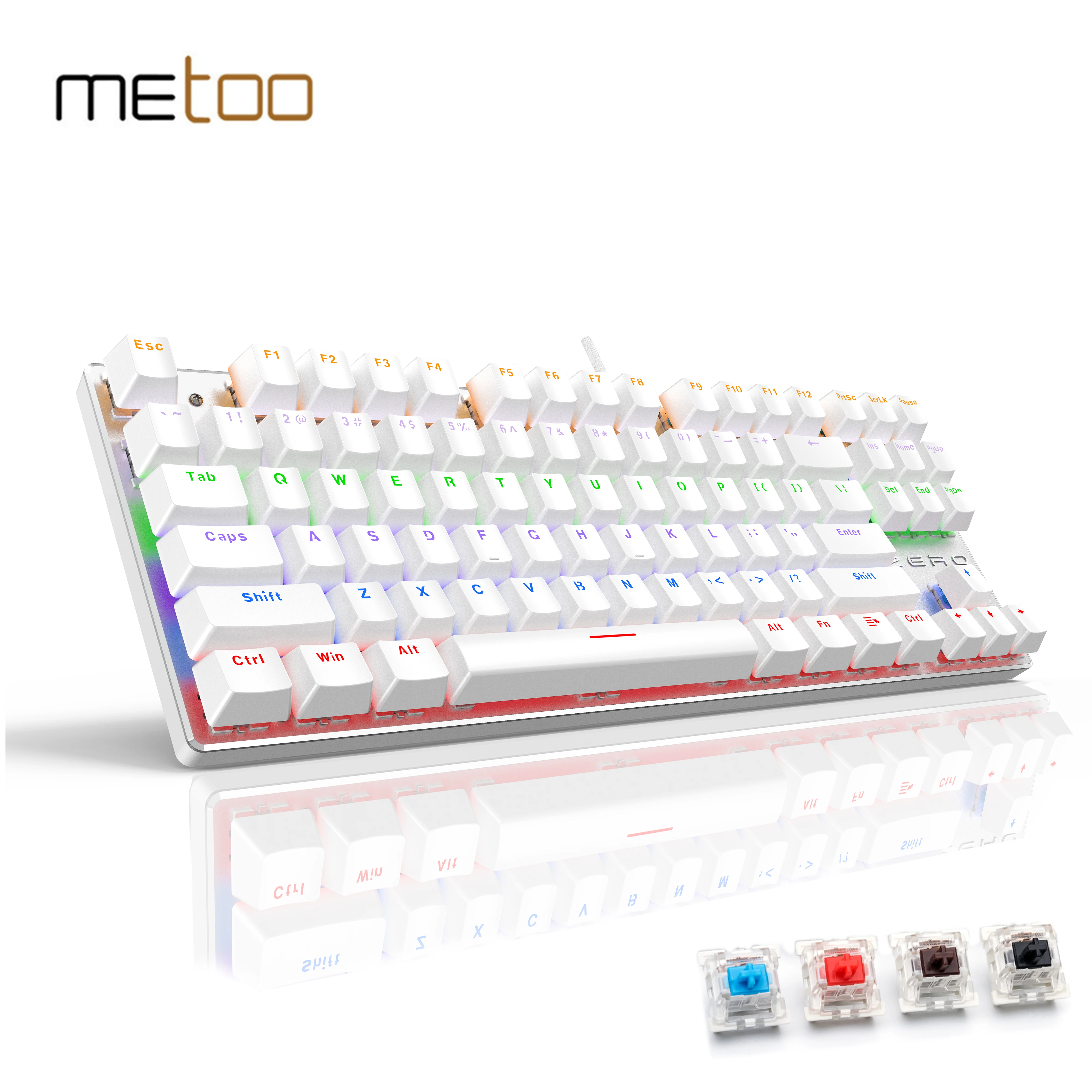 Игровая механическая клавиатура Metoo Edition87 проводная USB с защитой от фиктивных