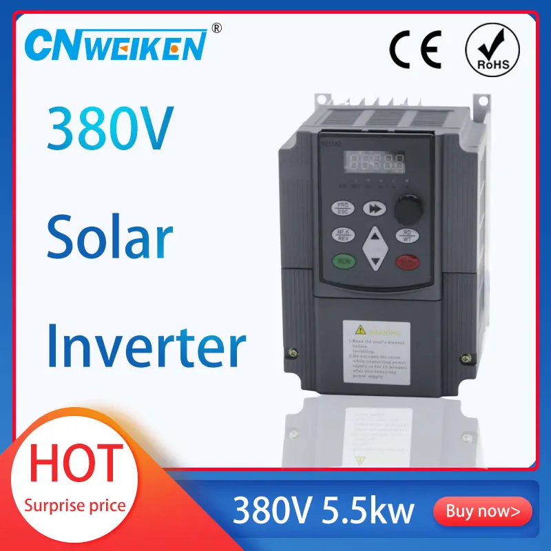

5.5KW инвертор DC400-700V вход частотно-регулируемым приводом 3 фазы 380V Выход Солнечный преобразователь частоты Регулируемый Скорость 5500W 380V инфер...