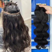 body wave tape in human hair extensions for women weft hair extension invisible brazilian bulk virgin hair black ever beauty