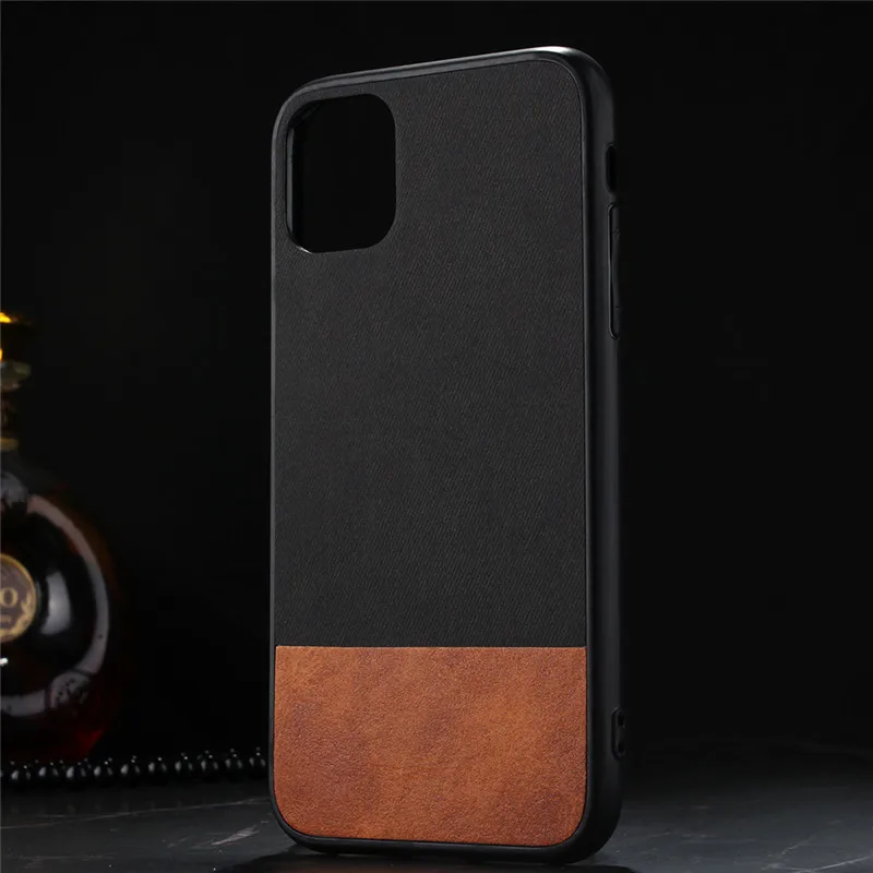 Чехол для iPhone 11 два цвета PC + TPU роскошный кожаный чехол-накладка Pro Max 2019 чехол iphone