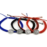 12 pieces 1 5cm saint benedict smear black woven bracelets to women and men can be given as a gift or for prayer