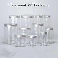 wholesale 3050pcs empty plastic clear cosmetic jars pet food jar makeup container with silver aluminum lid food cans seal cans